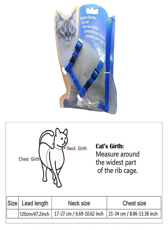 Pups&Pets طقم حزام وحزام مقود قابل للتعديل من النايلون للقطط الصغيرة من Pups&Pets - مناسب للمشي مع القطط الصغيرة - نايلون (أزرق) - Image 2